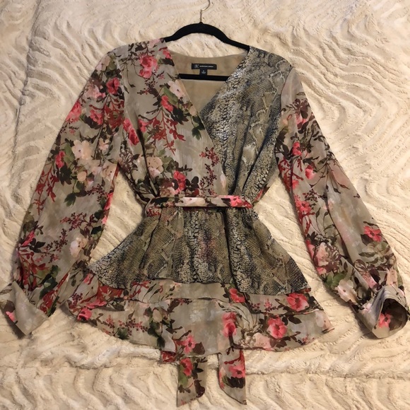 I.N.C Blouse Floral/Animal Print - Picture 1 of 5